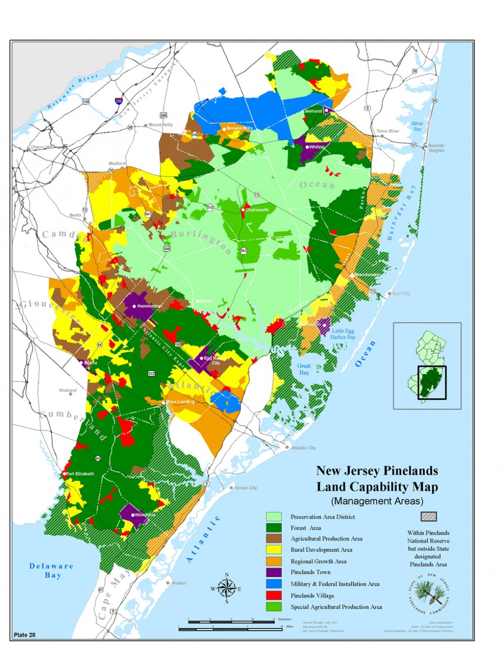 CMP Map graphic Protecting the New Jersey Pinelands and Pine Barrens