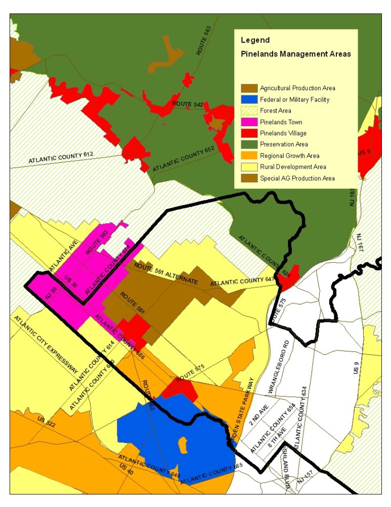 Galloway Pinelands Zoning Map Protecting the New Jersey Pinelands and