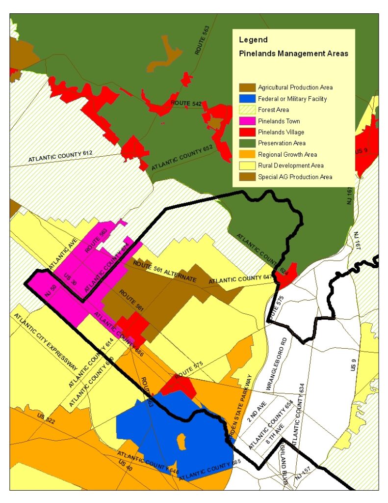 Galloway Pinelands Zoning Map Protecting the New Jersey Pinelands and