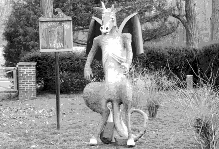 Jersey Devil in black and white
