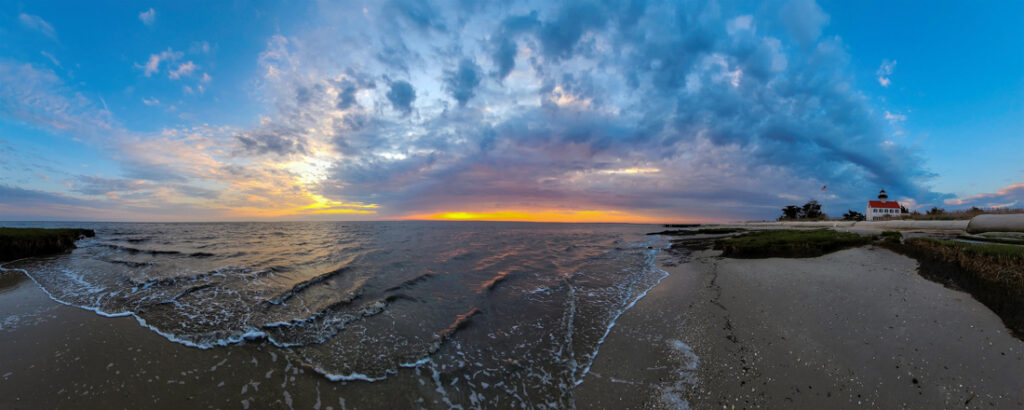 East Point Stormy Skies Panorama by Susan Rogozinski
